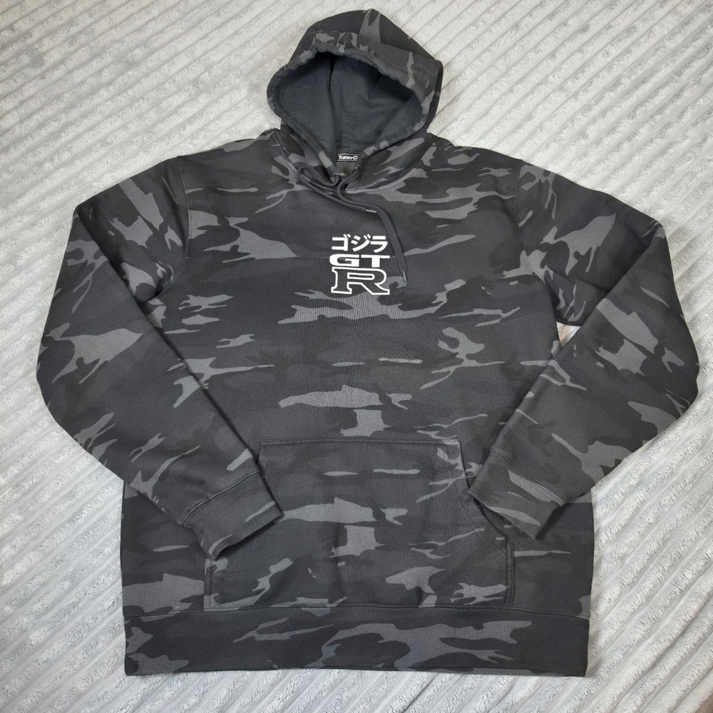 TunerCult Godzilla GTR Camo Hoodie Mens XL Black Gray Camouflage Sweatshirt